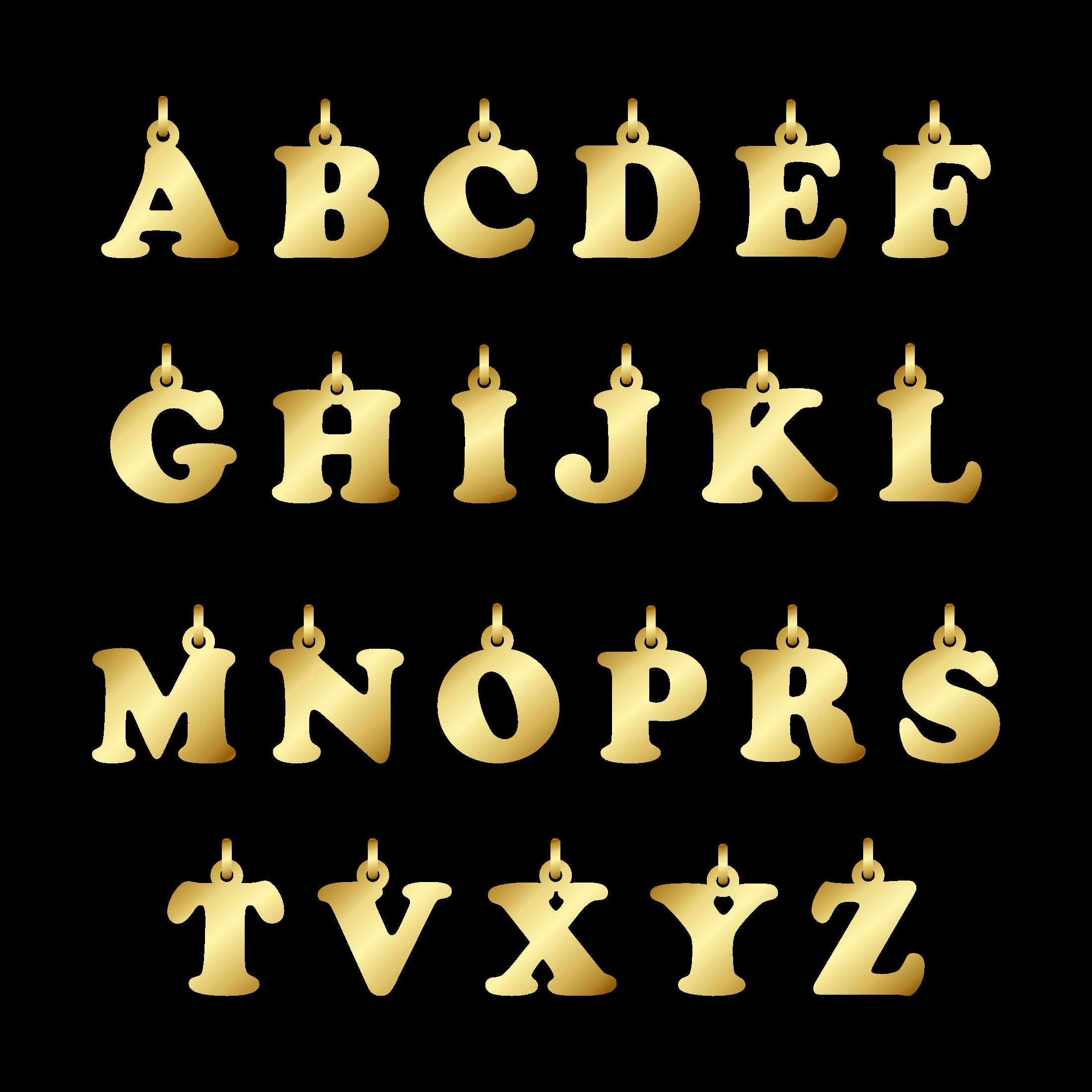 Zlatý prívesok písmeno - abeceda